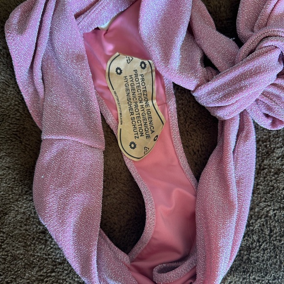 NWT Remy Brook Pink Glitter Side Tie Bikini Bottom - Picture 5 of 7